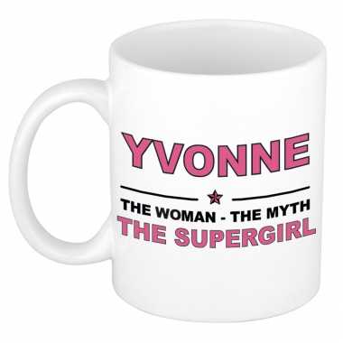 Yvonne the woman, the myth the supergirl cadeau koffie mok / thee beker 300 ml