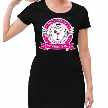 Zwart vrijgezellen drinking team jurkje dames