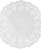 100x bruiloft witte ronde placemats 35 cm papier kant uiterlijk