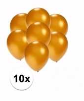 10x stuks kleine mini metallic gouden ballonnen