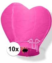 10x wensballon roze hart 100 cm