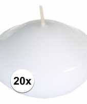 20x bruiloft huwelijk witte drijfkaarsen 4 6 cm 4 5 branduren