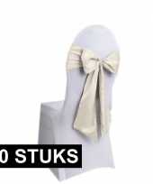 20x bruiloft stoel decoratie creme strikken