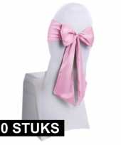 20x bruiloft stoel decoratie lichtroze strikken
