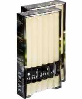 24x bruiloft ivoorwitte dinerkaarsen 25 cm 10 branduren