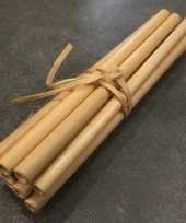 24x duurzame bamboe houten rietjes 20 cm