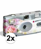 2x bruiloft wegwerp cameras met flitser voor 27 kleuren fotos