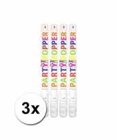 3 confetti kanonnen wit 57 cm