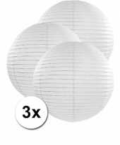 3 witte lampionnen 50 cm
