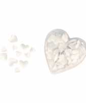 300x luxe satijnen strooihartjes wit bruiloft versiering