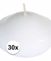 30x bruiloft huwelijk witte drijfkaarsen 4 6 cm 4 5 branduren