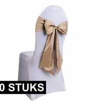 30x bruiloft stoel decoratie gouden strikken