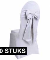 30x bruiloft stoel decoratie witte strikken