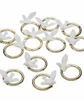 36x stuks plastic bruiloft duifjes met ring