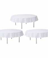 3x bruiloft witte ronde tafelkleden tafellakens 240 cm stof