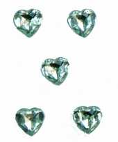 40x transparante decoratie hartjes diamanten 1 cm