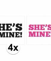 4x hetero koppel bruiloft schoenzool stickers