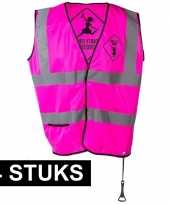 4x roze veiligheidsvestjes party girls voor dames