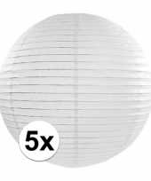 5x luxe witte bol lampionnen van 35 cm