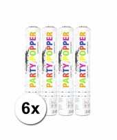 6 confetti kanonnen wit 28 cm