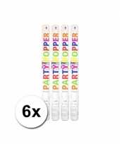 6 confetti kanonnen wit 57 cm