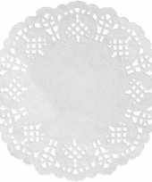 60x bruiloft witte ronde placemats 35 cm papier kanten uiterlijk