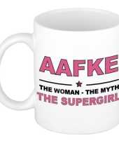 Aafke the woman the myth the supergirl cadeau koffie mok thee beker 300 ml