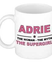 Adrie the woman the myth the supergirl cadeau koffie mok thee beker 300 ml