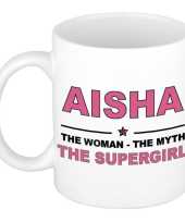 Aisha the woman the myth the supergirl cadeau koffie mok thee beker 300 ml