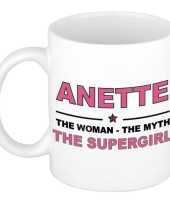 Anette the woman the myth the supergirl cadeau koffie mok thee beker 300 ml
