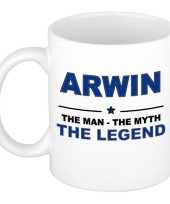 Arwin the man the myth the legend cadeau koffie mok thee beker 300 ml