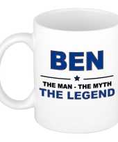 Ben the man the myth the legend cadeau koffie mok thee beker 300 ml