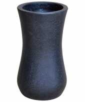 Bloempot vaas zandloper vorm zwart voor binnen buiten 30 cm