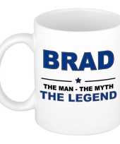 Brad the man the myth the legend cadeau koffie mok thee beker 300 ml