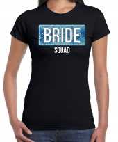Bride squad t-shirt zwart voor dames