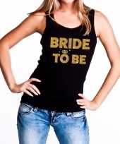 Bride to be gouden tekst tanktop mouwloos shirt zwart dames