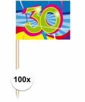 Cocktail prikkers 30 jaar 100 stuks