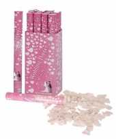 Confetti kanon witte hartjes 40 cm