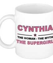Cynthia the woman the myth the supergirl cadeau koffie mok thee beker 300 ml