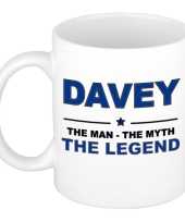 Davey the man the myth the legend cadeau koffie mok thee beker 300 ml