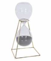 Decoratie zandloper 30 minuten grijs zand 20 cm