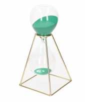Decoratie zandloper 30 minuten groen zand 20 cm