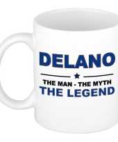 Delano the man the myth the legend cadeau koffie mok thee beker 300 ml