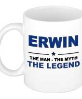 Erwin the man the myth the legend cadeau koffie mok thee beker 300 ml