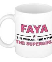 Faya the woman the myth the supergirl cadeau koffie mok thee beker 300 ml