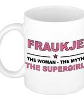 Fraukje the woman the myth the supergirl cadeau koffie mok thee beker 300 ml