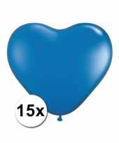 Hartjes ballonnen blauw 15 stuks