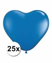 Hartjes ballonnen blauw 25 stuks