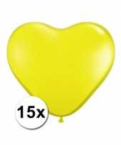 Hartjes ballonnen geel 15 stuks