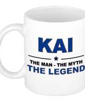 Kai the man the myth the legend cadeau koffie mok thee beker 300 ml